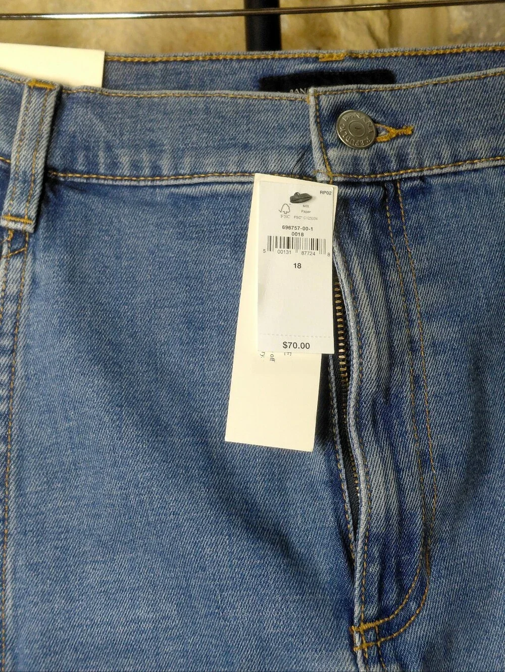 Banana Republic Plus Sz 18 Medium Wash Blue Denim Skirt NWT